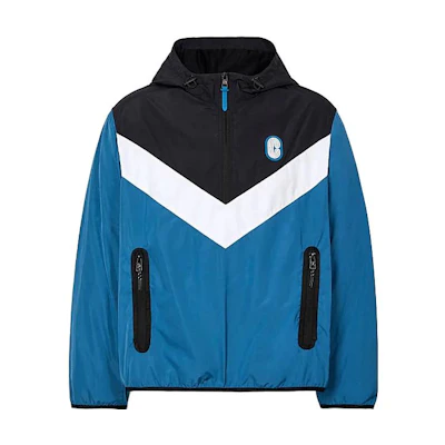 COACH Colorblock Monogram Print Waterproof Hooded Jacket C3033-BLK