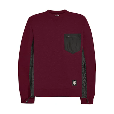 COACH Colorblock Red Crewneck Sweatshirt with Front Pocket 88679-NE9