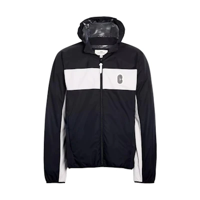 COACH Colorblock Waterproof Zip-Up Hooded Jacket - Black 1427-LRM