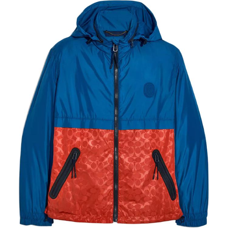 COACH Colorblock Zip-Up Hoodie Jacket Blue 3819--PQS