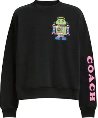 COACH Cosmic Coach FW24 Black Letter Print Crewneck Sweatshirt CW774-BLK Buy COACH Cosmic Coach FW24 Black Letter Print Crewneck Sweatshirt CW774-BLK
