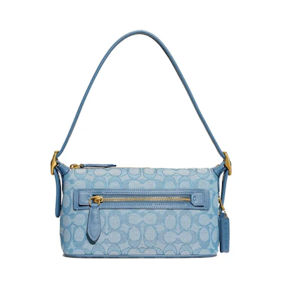Coach Demi Bag In Signature Jacquard Brass/Lake