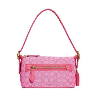 Coach Demi Bag In Signature Jacquard Brass/Petunia