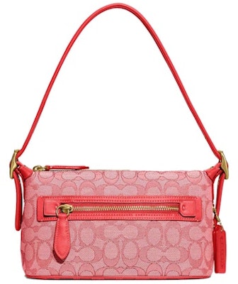 蔻驰半月包经典提花黄铜/运动红色款 Buy 蔻驰半月包经典提花黄铜/运动红色款