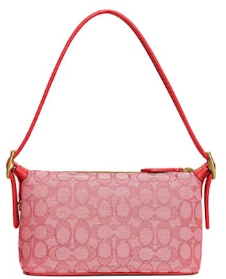 蔻驰半月包经典提花黄铜/运动红色款 Order 蔻驰半月包经典提花黄铜/运动红色款