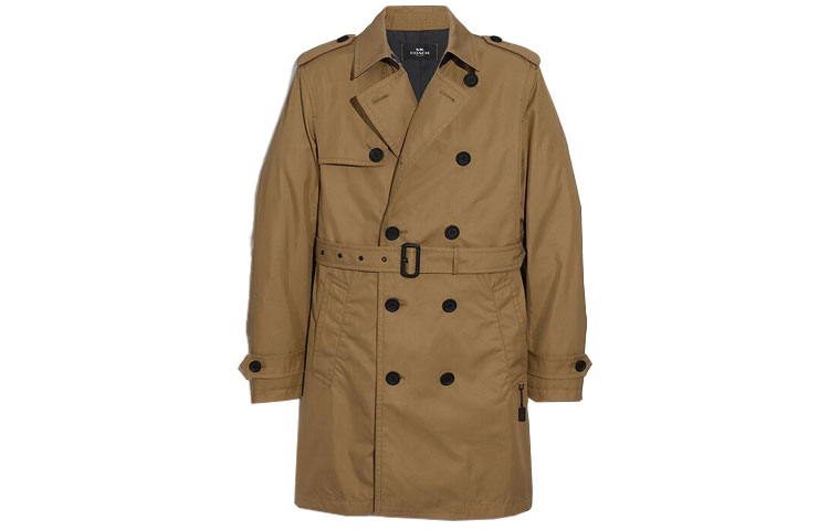 Order Abrigo Trench Doble Botonadura COACH Khaki. F33778-KHA