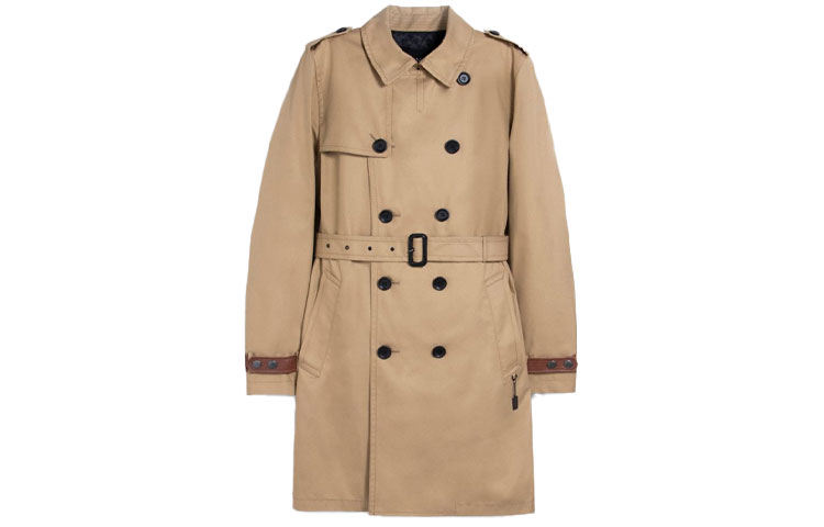 COACH Double-Breasted Trench Coat Khaki Long Jacket. C5235-KHA