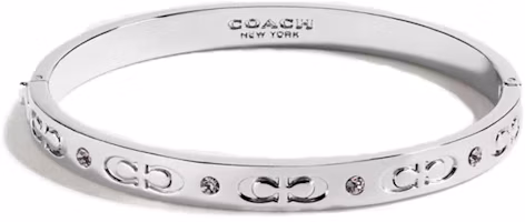 COACH Double C Logo Crystal Bracelet Unisex Couples Design in Silver. F59083-SLV COACH Double C Logo Crystal Bracelet Unisex Couples Design in Silver. F59083-SLV