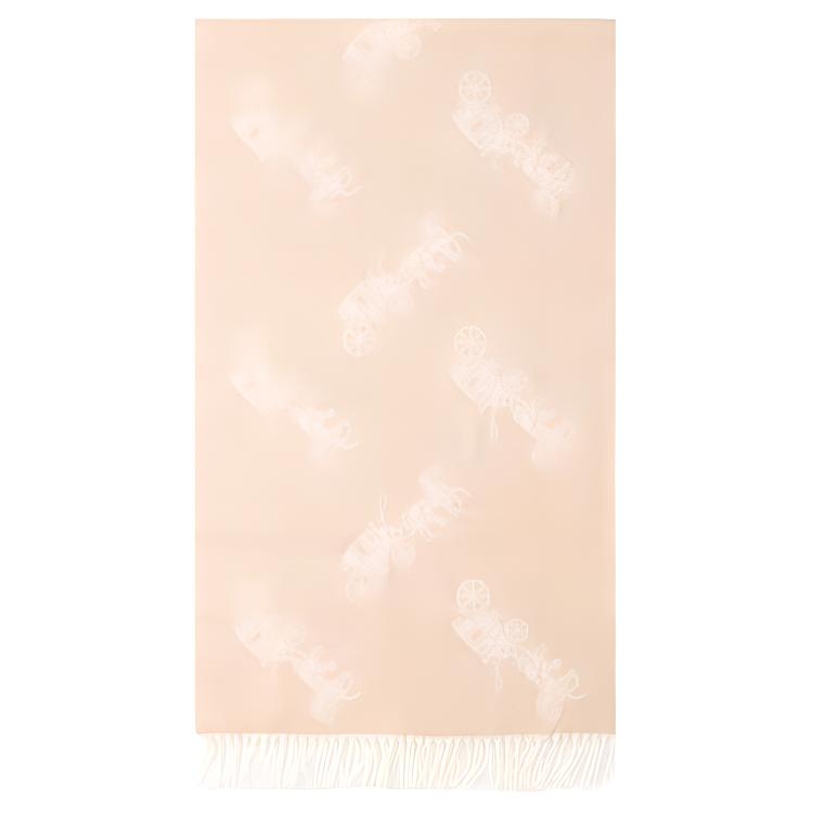 COACH Elegant Carriage Print Knit Scarf Unisex Fashionable Warm Wrap 76387-IVO