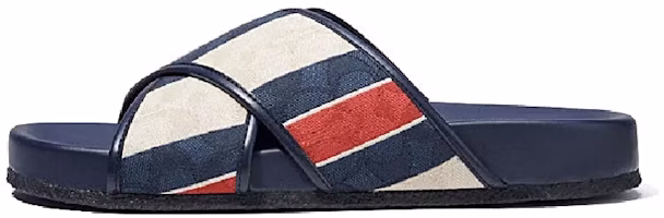 Coach Flat Sandal 'Blue White Red Stripe' CB407_UDT Coach Flat Sandal 'Blue White Red Stripe' CB407_UDT
