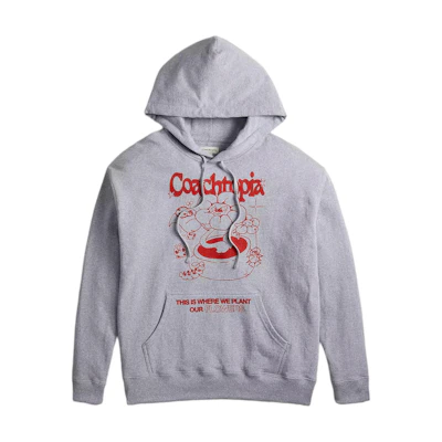 COACH Floral Print Unisex Hoodie in Gray. CP881-GRM