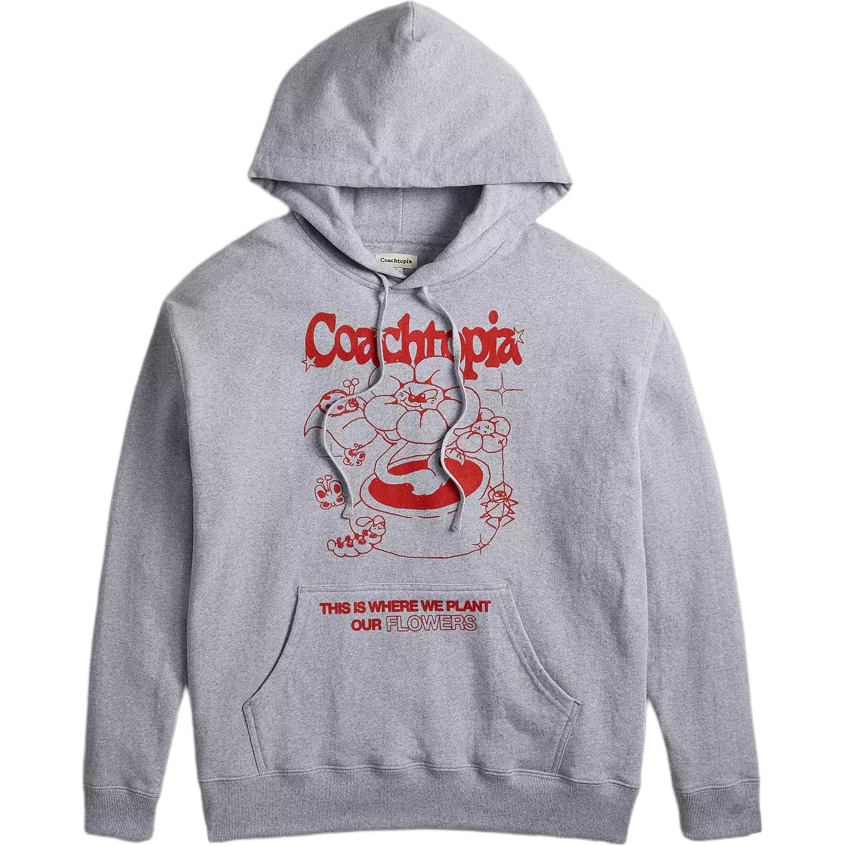 Order COACH Floral Print Unisex Hoodie in Gray. CP881-GRM