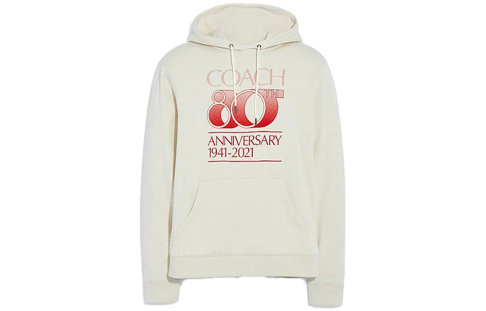 COACH Forever White Hoodie with Letter Logo Print C7756-CND