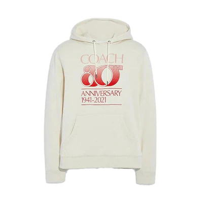 COACH Forever White Hoodie with Letter Logo Print C7756-CND