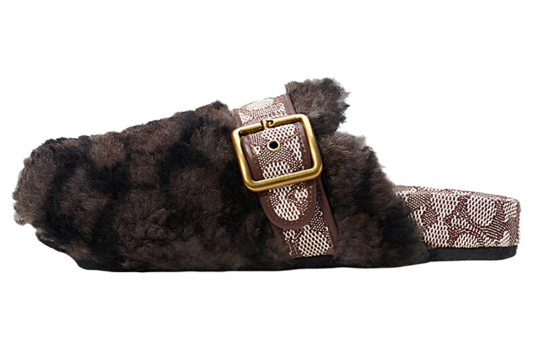 Coach Fur-Lined Slipper 'Light Grey' C6563-CHR