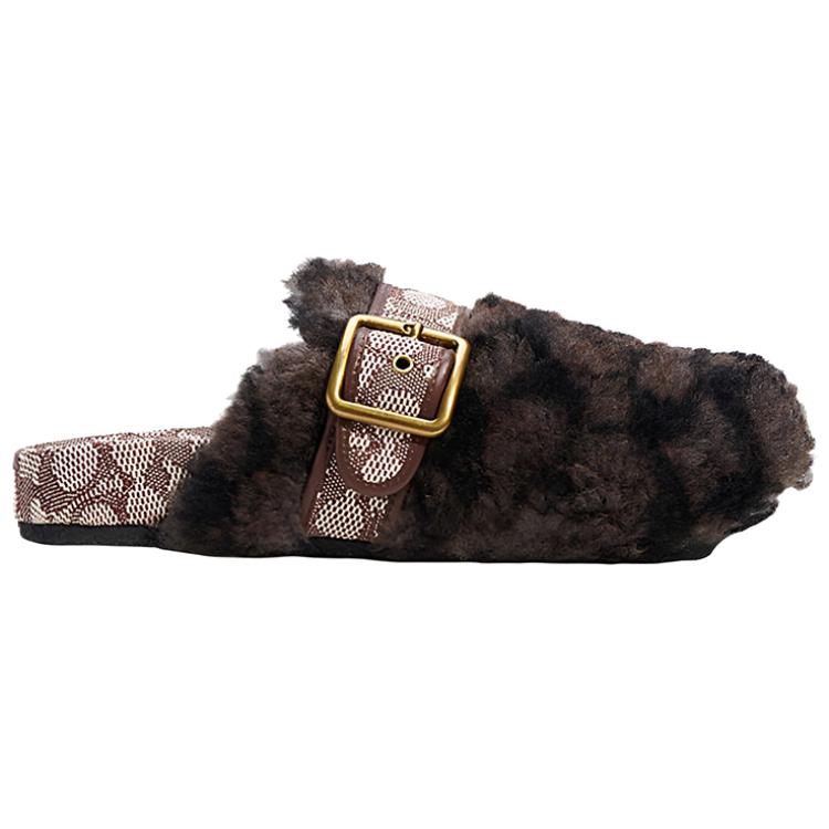 Order Coach Fur-Lined Slipper 'Light Grey' C6563-CHR