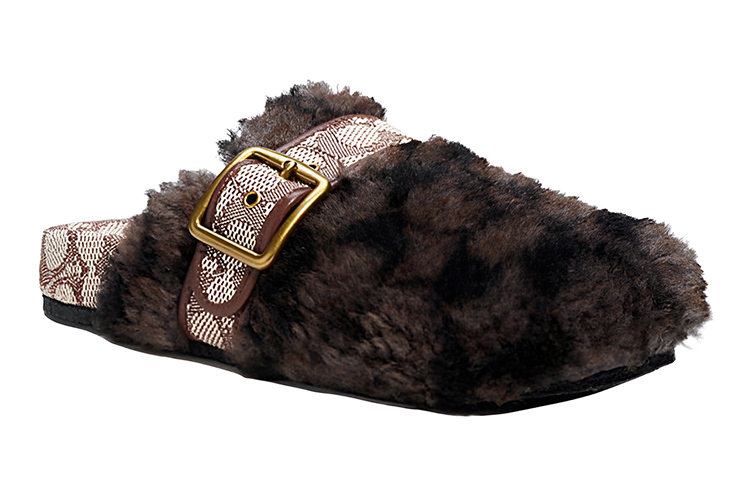 Lookbook Coach Fur-Lined Slipper 'Light Grey' C6563-CHR