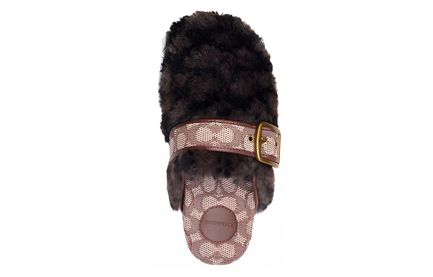 Shop Coach Fur-Lined Slipper 'Light Grey' C6563-CHR