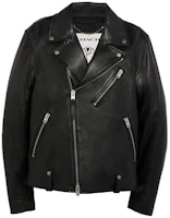 Order Coach FW20 Black Leather Biker Jacket with Zipper and Long Sleeves 5709-BLK