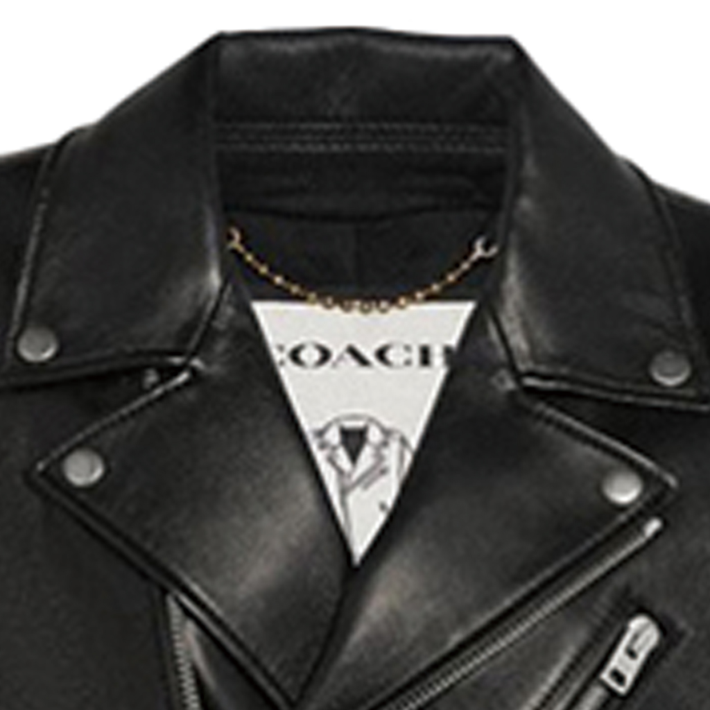 Lookbook Coach FW20 黑色皮革拉鍊長袖騎士外套 5709-BLK