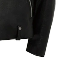Sizing Coach FW20 Black Leather Biker Jacket with Zipper and Long Sleeves 5709-BLK
