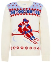 COACH FW21 Beige Colorblock Print Wool Sweater Pullover. C8184-CRM COACH FW21 Beige Colorblock Print Wool Sweater Pullover. C8184-CRM