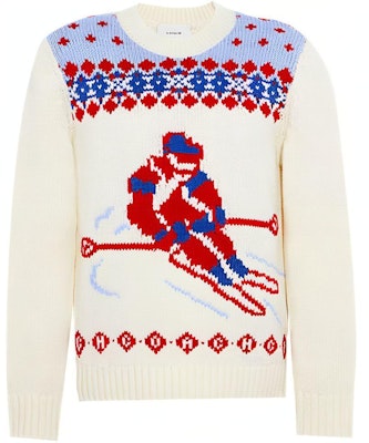 COACH FW21 Sweater Wool Warna Beige Colorblock Print Pullover. C8184-CRM Buy COACH FW21 Sweater Wool Warna Beige Colorblock Print Pullover. C8184-CRM