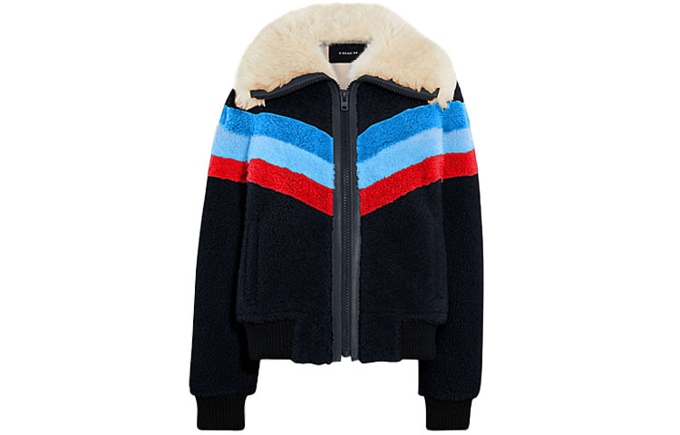 COACH FW21 Colorblock Retro Ski Jacket Deep Navy Blue C7906-DNA