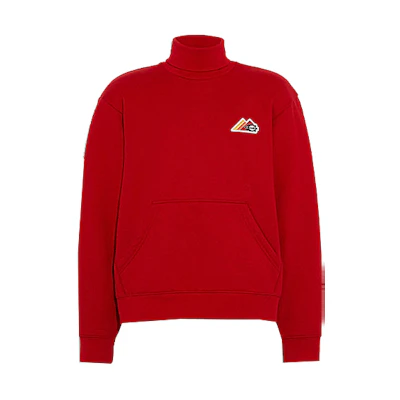COACH FW21 Forever High-Neck Sweatshirt Red - Solid Color Pullover C7645-BRD