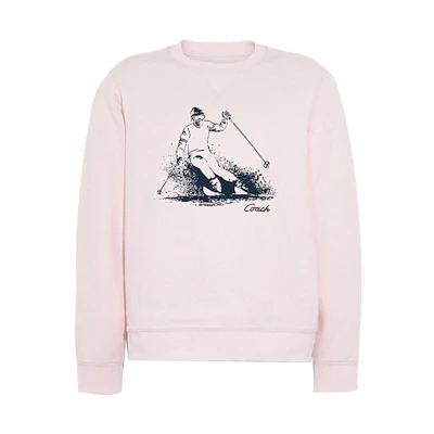COACH FW21 Forever Ski Graphic Crewneck Sweatshirt Unisex Pink. C7796-QTF