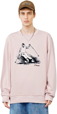コーチ FW21 フォーエバースキー グラフィック クルーネックスウェット ユニセックス ピンク. C7796-QTF Shop コーチ FW21 フォーエバースキー グラフィック クルーネックスウェット ユニセックス ピンク. C7796-QTF