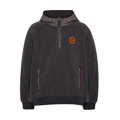 COACH FW21 Half-Zip Sherpa Hoodie Grey C5215-GRY
