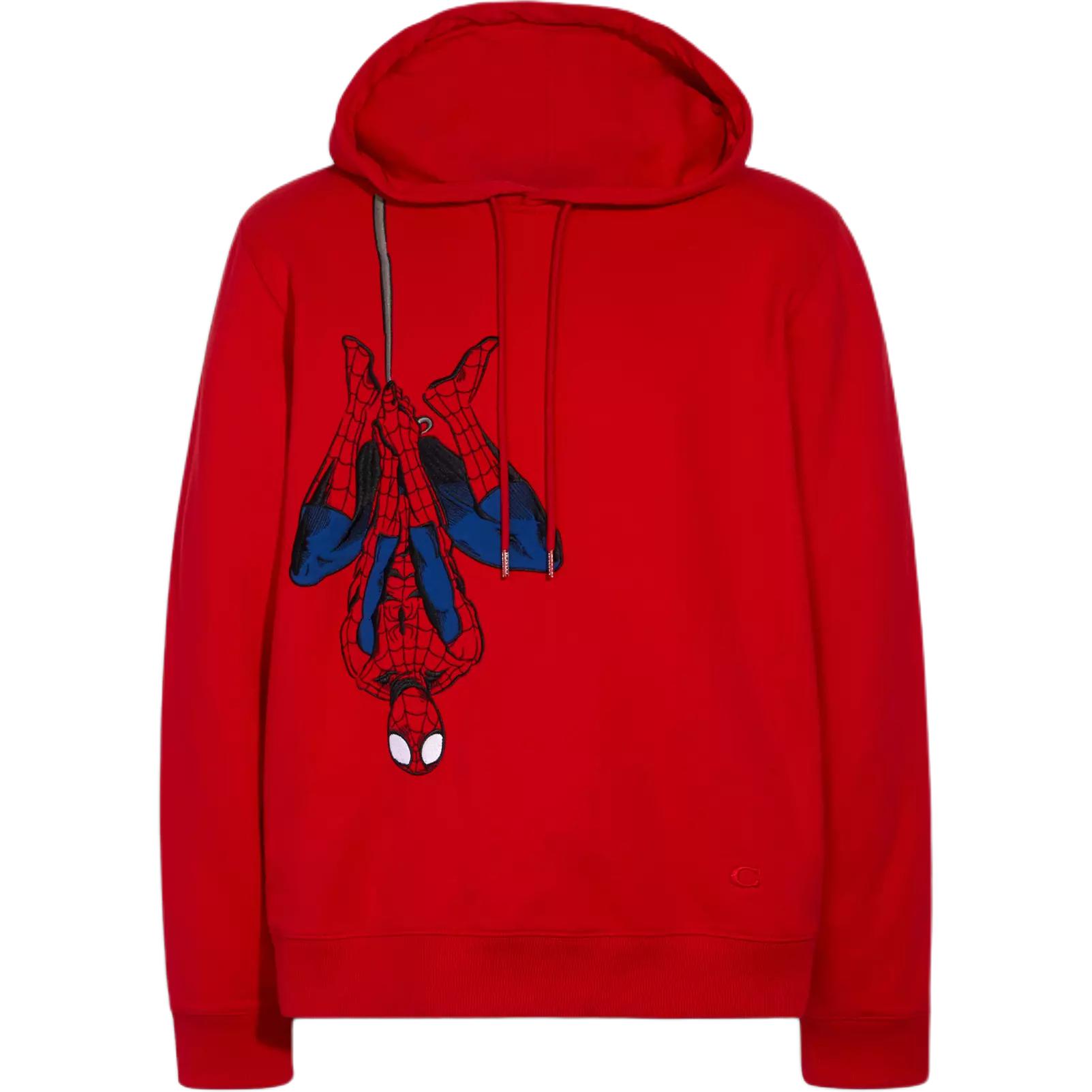 COACH FW21 Marvel Spider-Man Graphic Pullover Hoodie Red () 1443-QT2