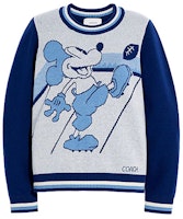 COACH FW21 Patterned Colorblock Wool Sweater Unisex Blue C6468-BLNV COACH FW21 Patterned Colorblock Wool Sweater Unisex Blue C6468-BLNV