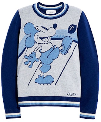 COACH FW21 Sweater Wol Unisex Warna Blok Pola Biru C6468-BLNV Buy COACH FW21 Sweater Wol Unisex Warna Blok Pola Biru C6468-BLNV