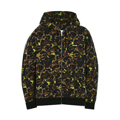 COACH FW21 Printed Zip-Up Hoodie Jacket Black () C6449-T7W
