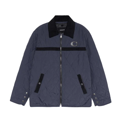 COACH FW21 Quilted Jacket with Buckle Bag Blue C5227-R7I