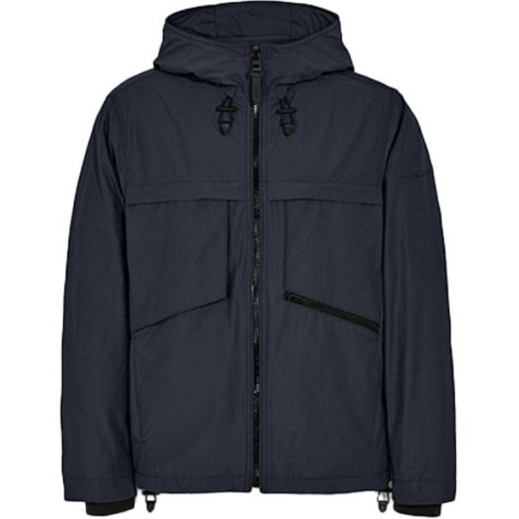 COACH FW21 Solid Color Navy Blue Hoodie Jacket C5759-NAV