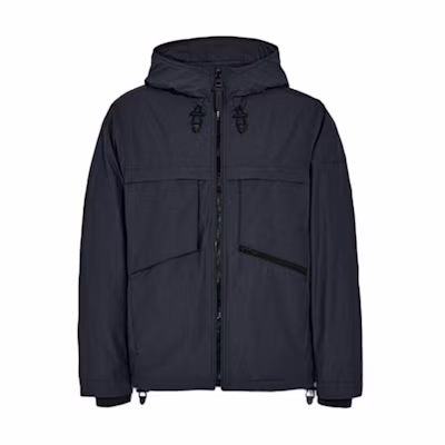 COACH FW21 Solid Color Navy Blue Hoodie Jacket C5759-NAV