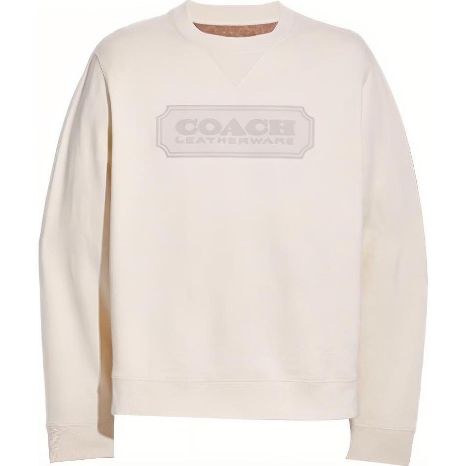 COACH FW21 White Logo Crewneck Pullover Sweatshirt C3437-CND