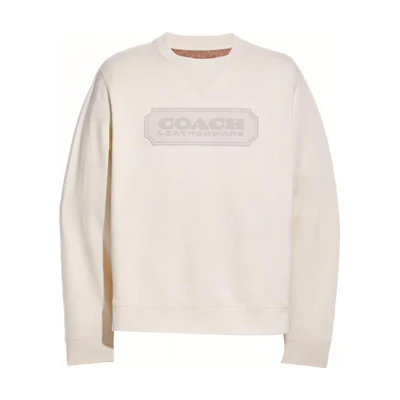 COACH FW21 White Logo Crewneck Pullover Sweatshirt C3437-CND