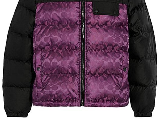 COACH FW22 拼接印花紫色連帽羽絨外套 CF880-UQE Purchase COACH FW22 拼接印花紫色連帽羽絨外套 CF880-UQE