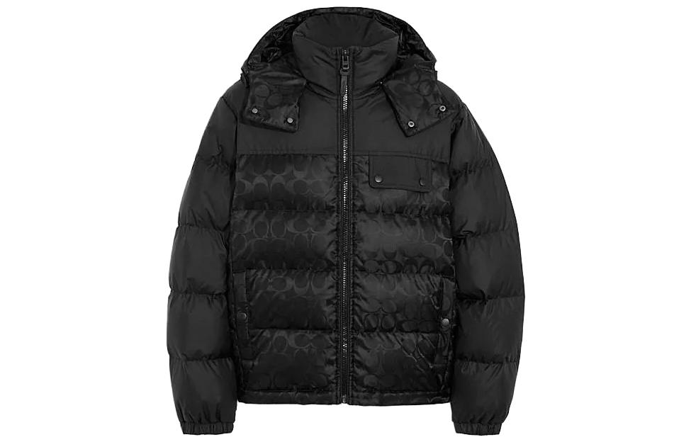 Details for COACH FW22 拼接印花紫色連帽羽絨外套 CF880-UQE