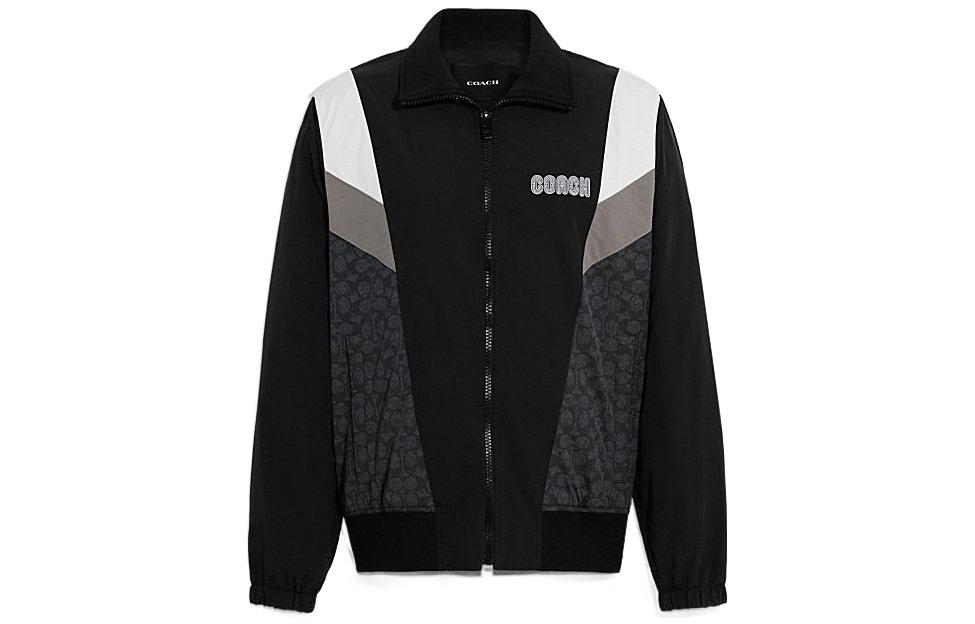 COACH FW22  Colorblock Zip-Up Casual Jacket Black CB814-UIZ