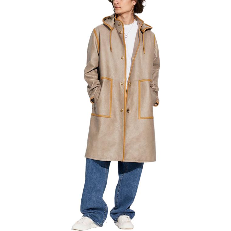 COACH FW22  Gray Striped Casual Hooded Long Sleeve Coat C9650-GRY 圖 3