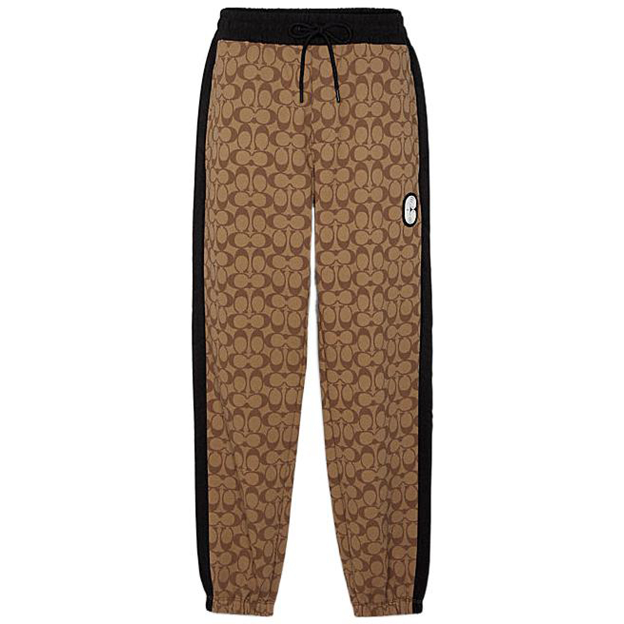 COACH FW22  Logo Print Cotton Sweatpants in Khaki. C7806-OFZ