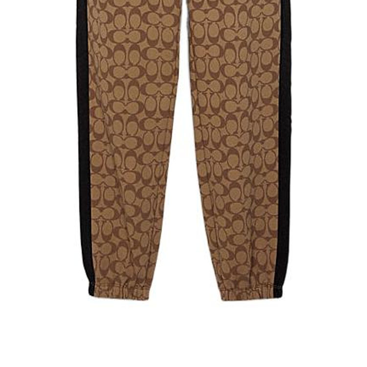 Details for COACH FW22 Celana Sweatpants Katun Logo Print Warna Khaki. C7806-OFZ