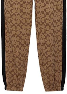 COACH FW22 Celana Sweatpants Katun Logo Print Warna Khaki. C7806-OFZ Details for COACH FW22 Celana Sweatpants Katun Logo Print Warna Khaki. C7806-OFZ