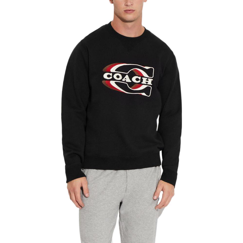 Lookbook COACH FW22 標誌印花圓領套頭長袖衫 黑色 CE343-BLK