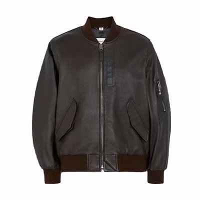 COACH FW22 Solid Zip Pocket Casual Leather Jacket - Dark Brown C1960-RXW